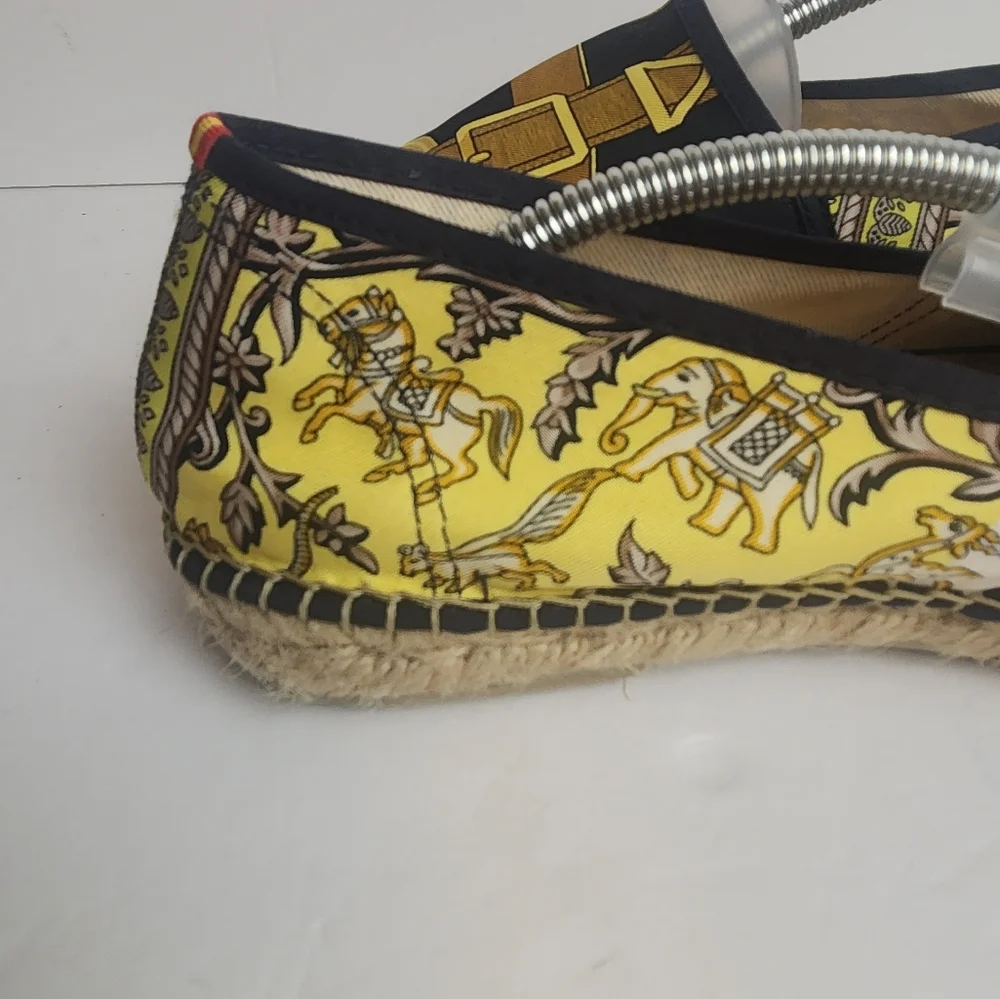 Respoke Eperon Chasse Navy Gold Hermes Espadrille 41